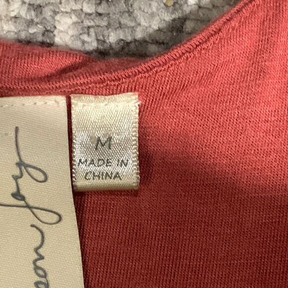 Allison Joy Women's Medium Burnt Orange Asymmetric Hem Jersey Knit Tank Dress - Picture 3 of 7